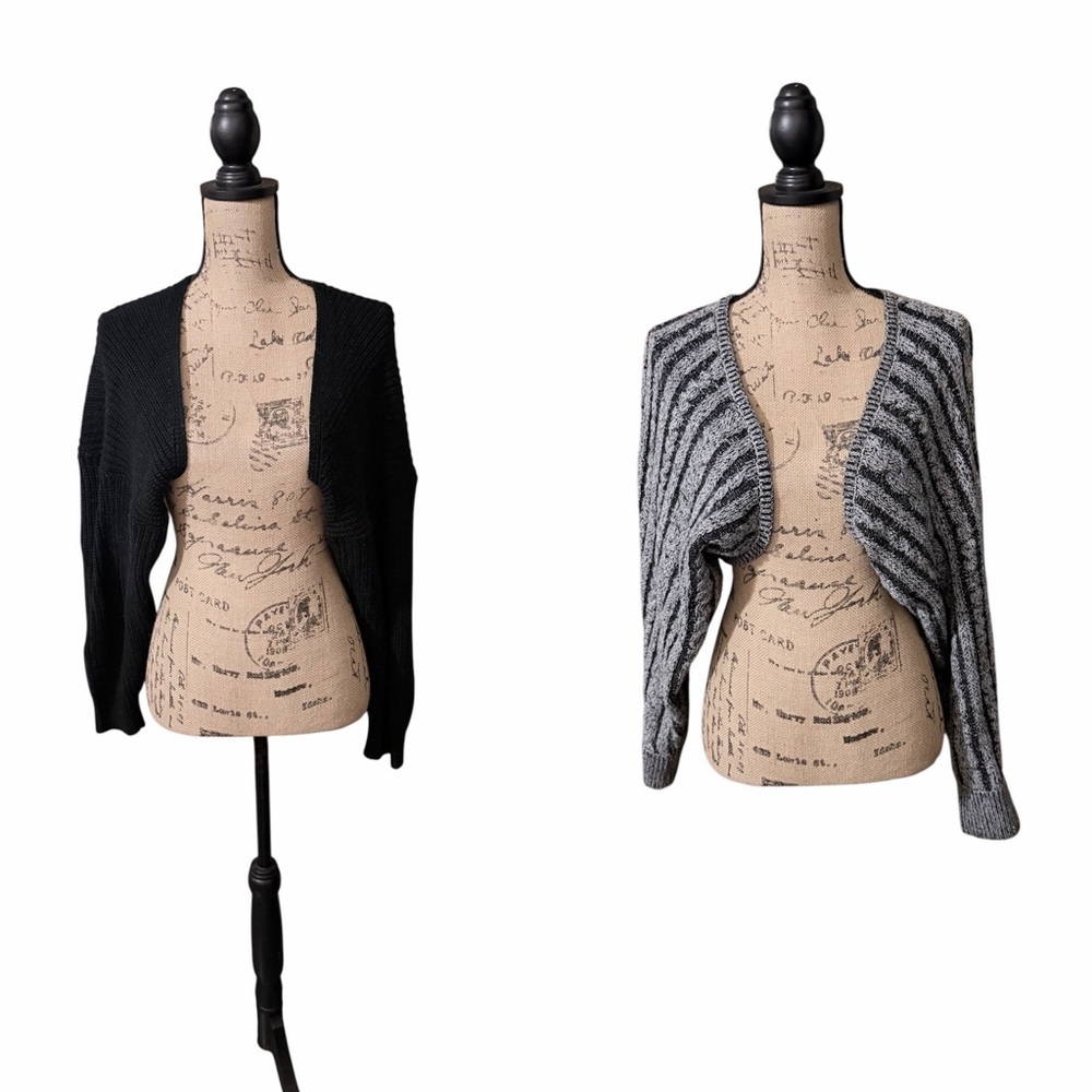 Wild Fable and Windsor Black and Gray Shrug Set